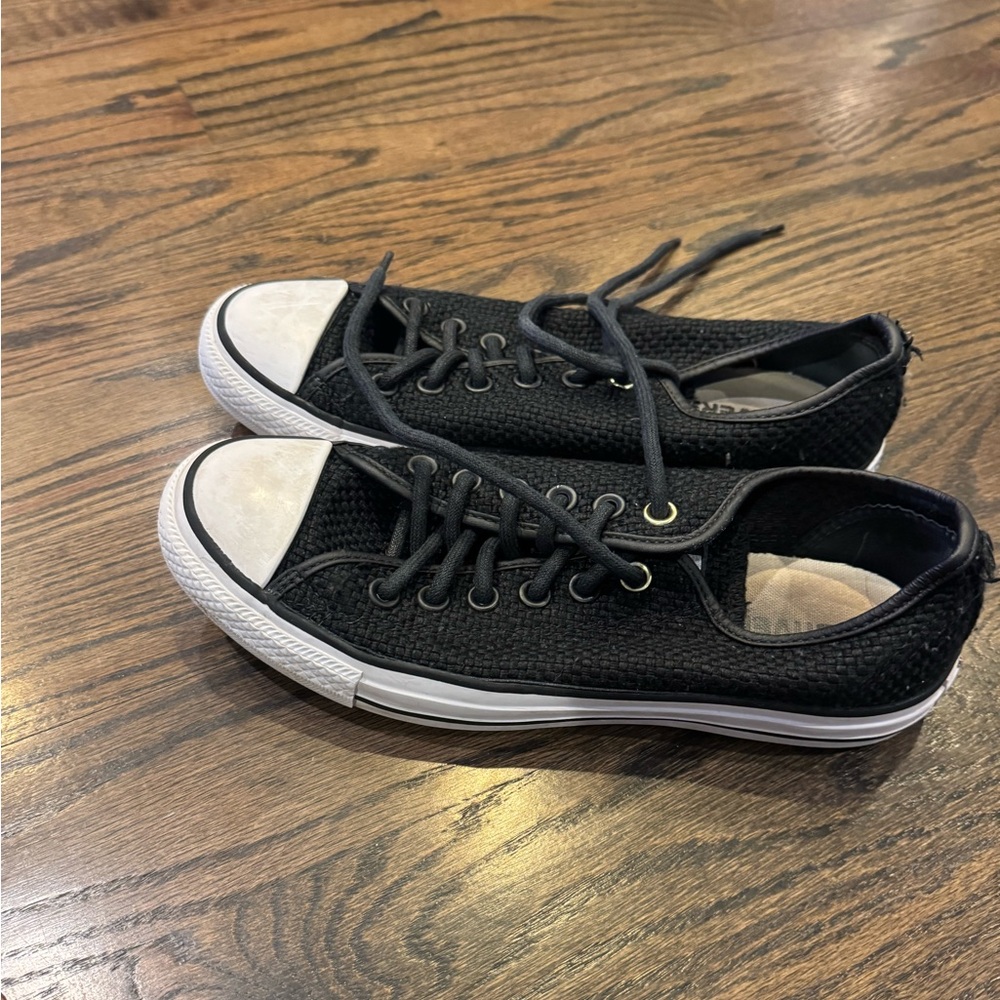 Converse Men's Black and White Sneakers - Picture 4 of 5